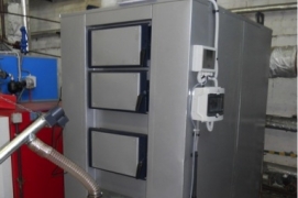 Installed 150 kW pellet burner with boiler